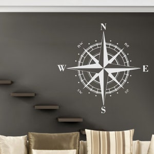 Compass Rose Wall Decal - Compass Rose - Compass Rose Decal - Compass Wall Decal - Compass ROse Wall Art - Popular Compass Rose Design