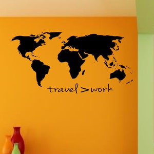 Weltkarte mit Reise > Wandtattoo - Wandtattoo - Weltkarte - Wandtattoo - Weltkarte - Weltkarte