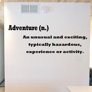 Adventure Definition Wall Decal - Adventure Decal - Adventure Sticker - Travel Decal - Wanderlust Decal