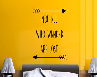 Not All Who Wander Are Lost Wall Decal | Etsy