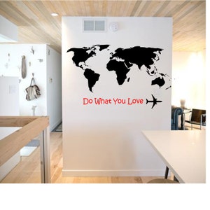 World Map with quote Wall Decal image 3