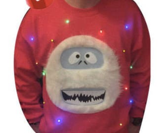 Ugly Christmas Sweater LIGHTS UP Sweatshirt Abominable | Etsy