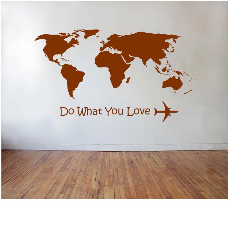 World Map with quote Wall Decal image 4