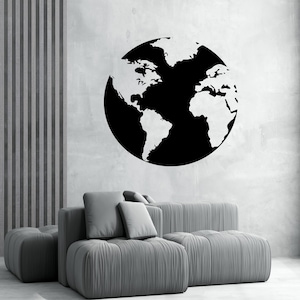 Große Weltkarte Globus Wandtattoo - Wandtattoo - Wanddeko - Globus Wandbild - Weltkarte Globus - Klassenzimmer Aufkleber - Globe Art
