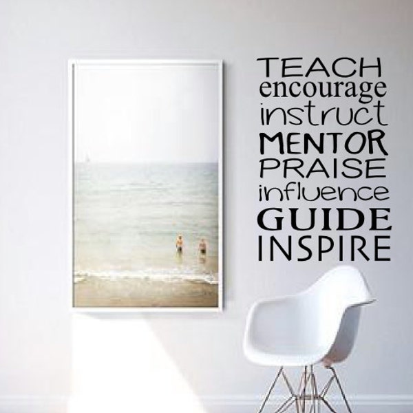 TEACH ENCOURAGE INSTRUCT Wall Decal - Classroom Decal - Teacher Decal - Gift Idea - Office - HIgh Quality Vinyl Graphic