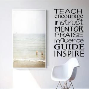 TEACH ENCOURAGE INSTRUCT Wall Decal - Classroom Decal - Teacher Decal - Classroom Idea - Teaching Decal - Decal for Classroom