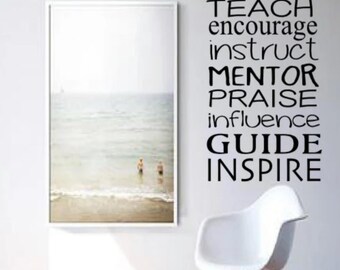 TEACH ENCOURAGE INSTRUCT Wall Decal - Classroom Decal - Teacher Decal - Classroom Idea - Teaching Decal - Decal for Classroom