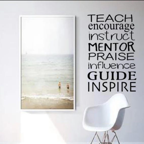 TEACH ENCOURAGE INSTRUCT Wall Decal - Classroom Decal - Teacher Decal - Classroom Idea - Teaching Decal - Decal for Classroom