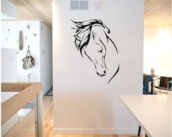 Autocollant Mural Cheval & Selle Avec Nom Personnalisé - Déco Vinyle, Style Contemporain