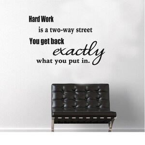 Classroom Decal -hard Work is a Two Way Street Wall Decal - Fitness ...