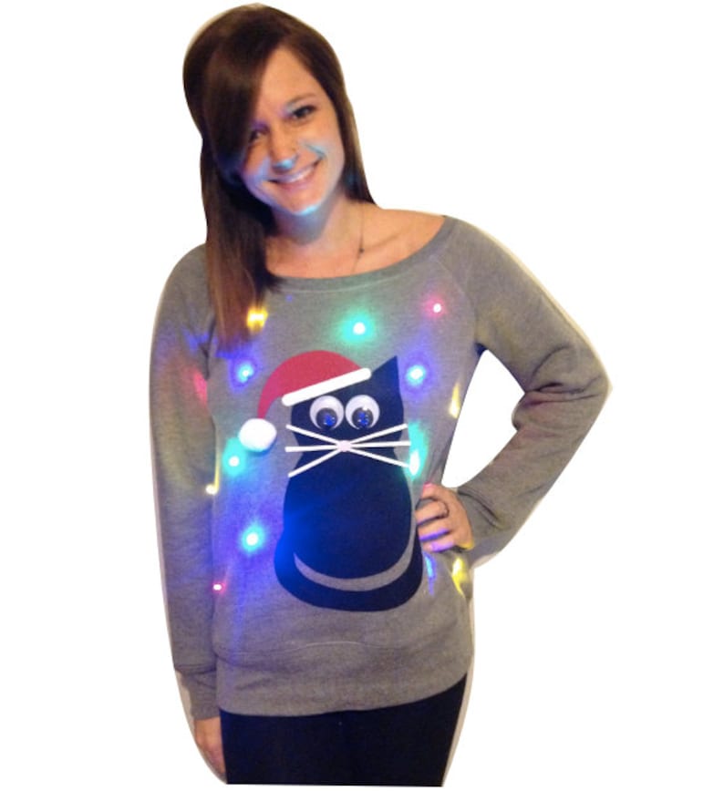 light up cat sweater
