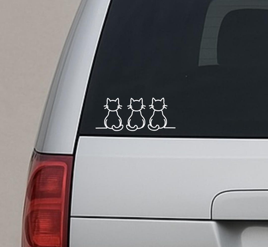 Cute Cat Decal - 3 Cat Owner Car Decal - Cat Window Decal - Cat Decal ...