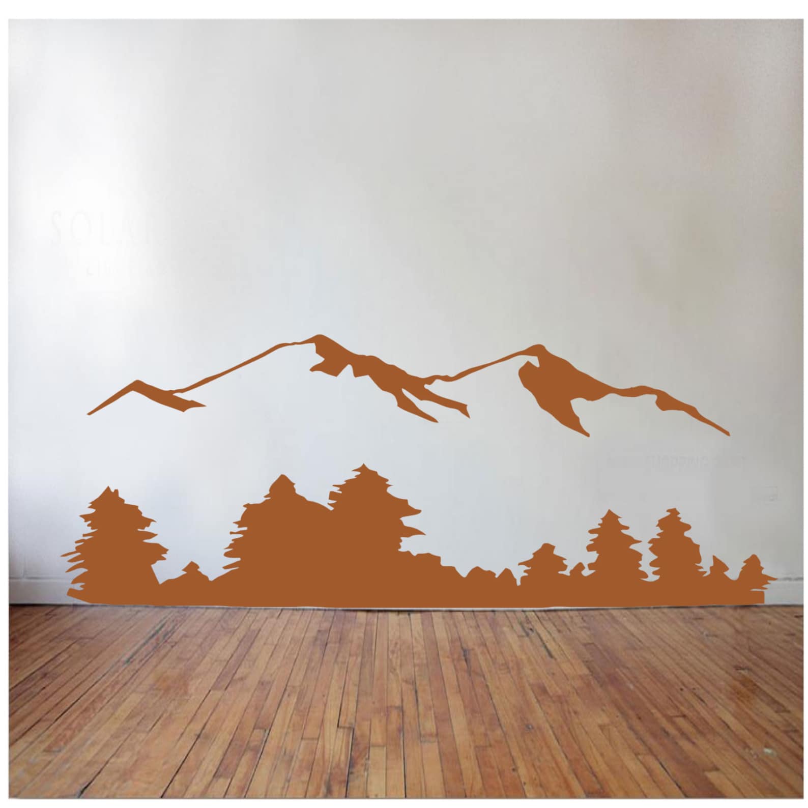 Mountain Range Wall Decal Mountain Decal Mountain Top Etsy