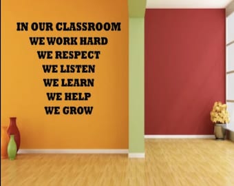 Classroom Decor - In Our Classroom Wall Decal - Teacher Decal - Back to School Decal - Classroom Decal  - School Wall Decal