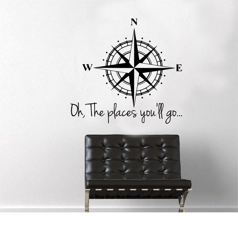 Compass Rose Wall Decal With Oh The Places You Ll Go E