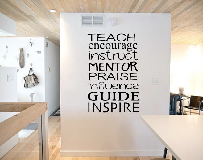 TEACH ENCOURAGE INSTRUCT Wall Decal Classroom Decal | Etsy