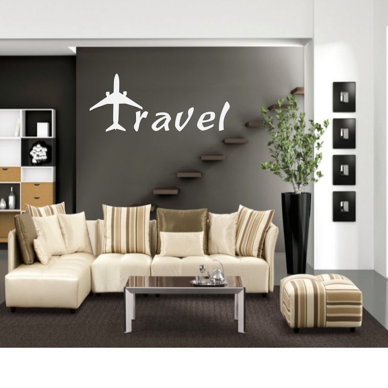 Travel Wall Decal Travel With Plane Decal Travel With Etsy