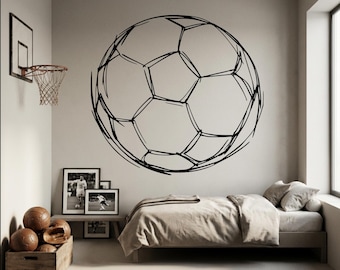 Calcomanía de balón de fútbol grande - Balón de fútbol único - Calcomanía de balón de fútbol para habitación - Calcomanía de jugador de fútbol