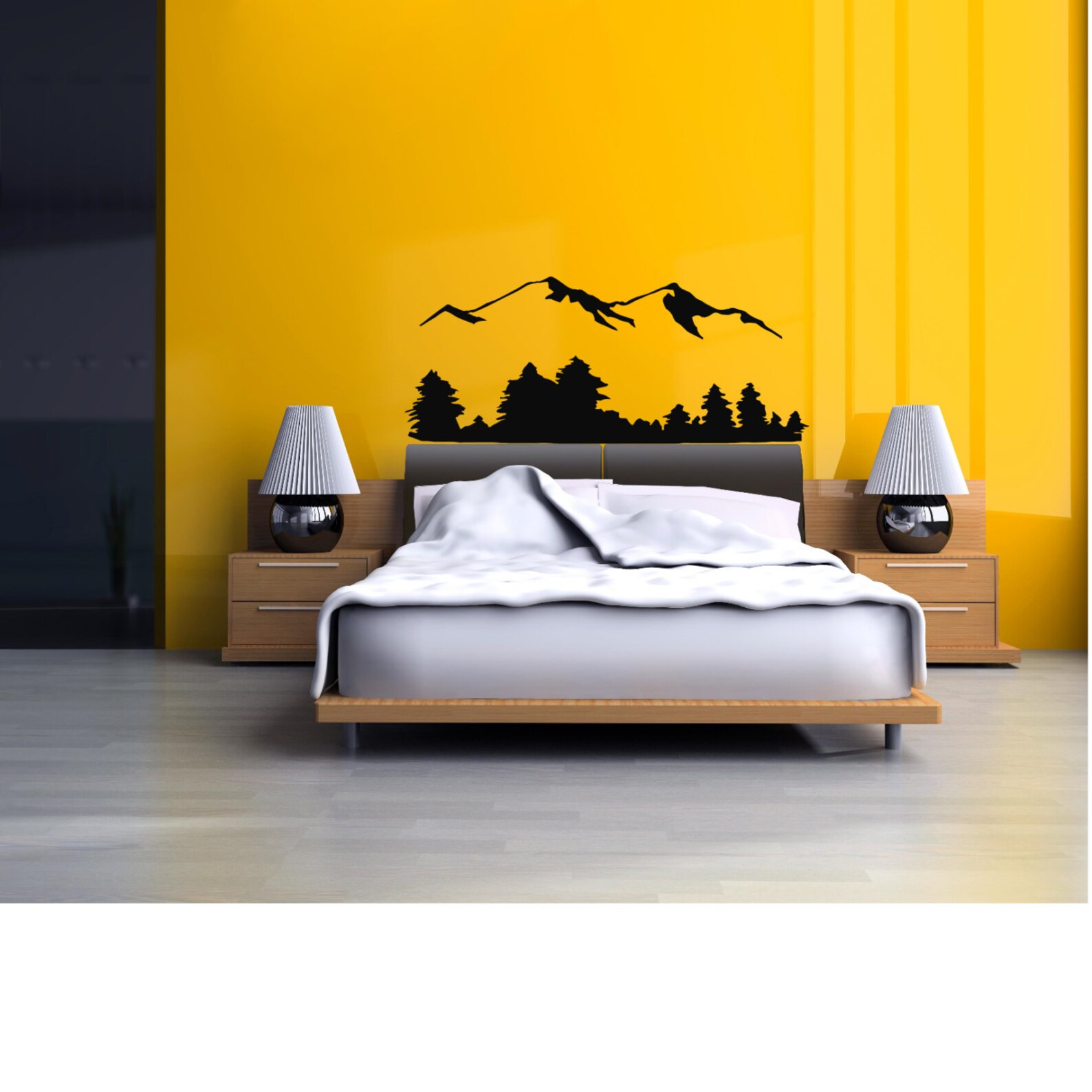 Mountain Range Wall Decal Mountain Decal Mountain Top Etsy