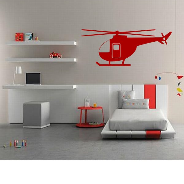 Helicopter Wall Decal - Home Decor - Gift Idea - Kids Room - Nursery - Living Room - Bedroom - Office - High Quality Vinyl Graphic