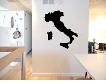 Map of Italy Wall Decal - Italy Decal - Italian Wall Art - Italy Sticker - Large Italy Decal