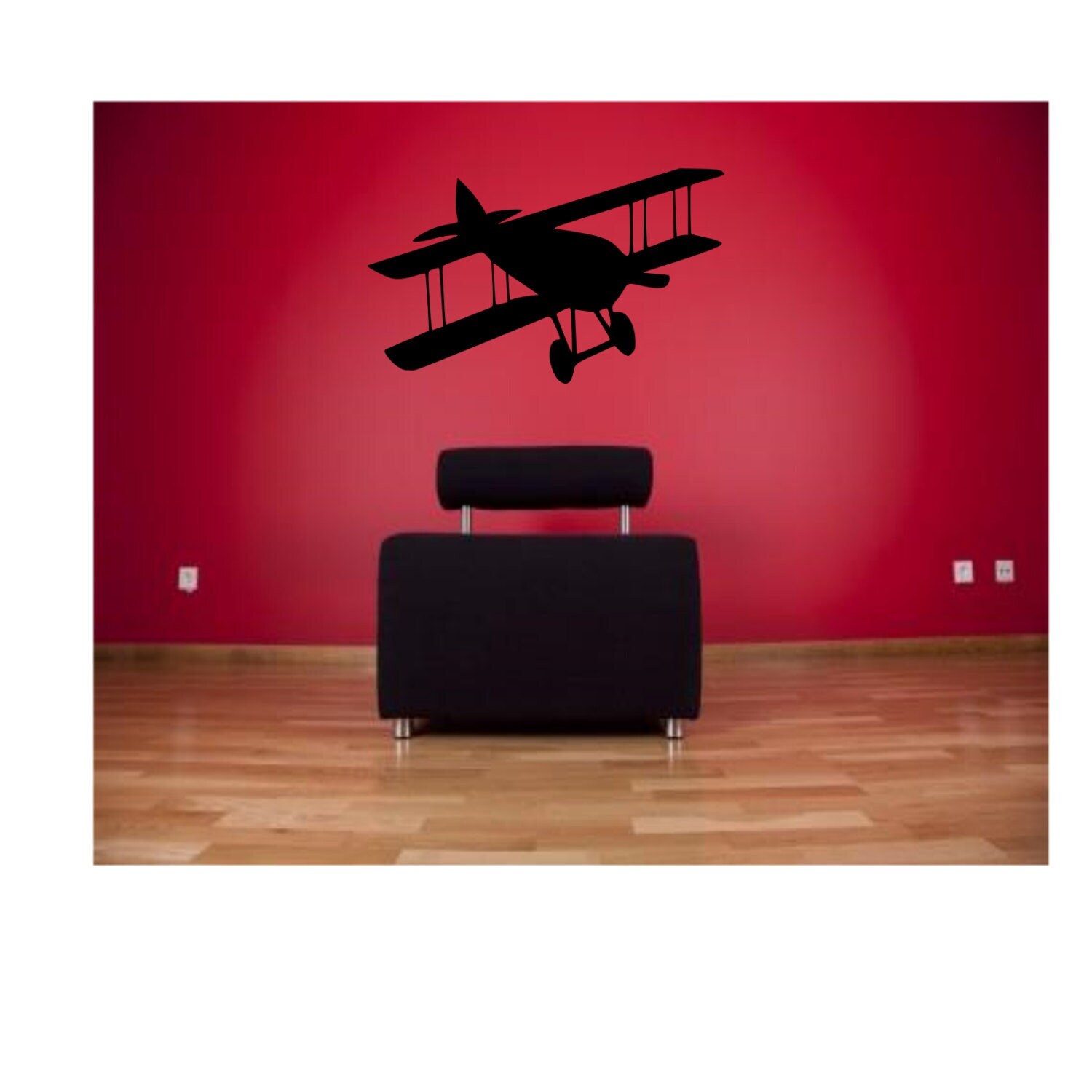 Large Biplane Wall Decal: Vintage Airplane Decor - Etsy