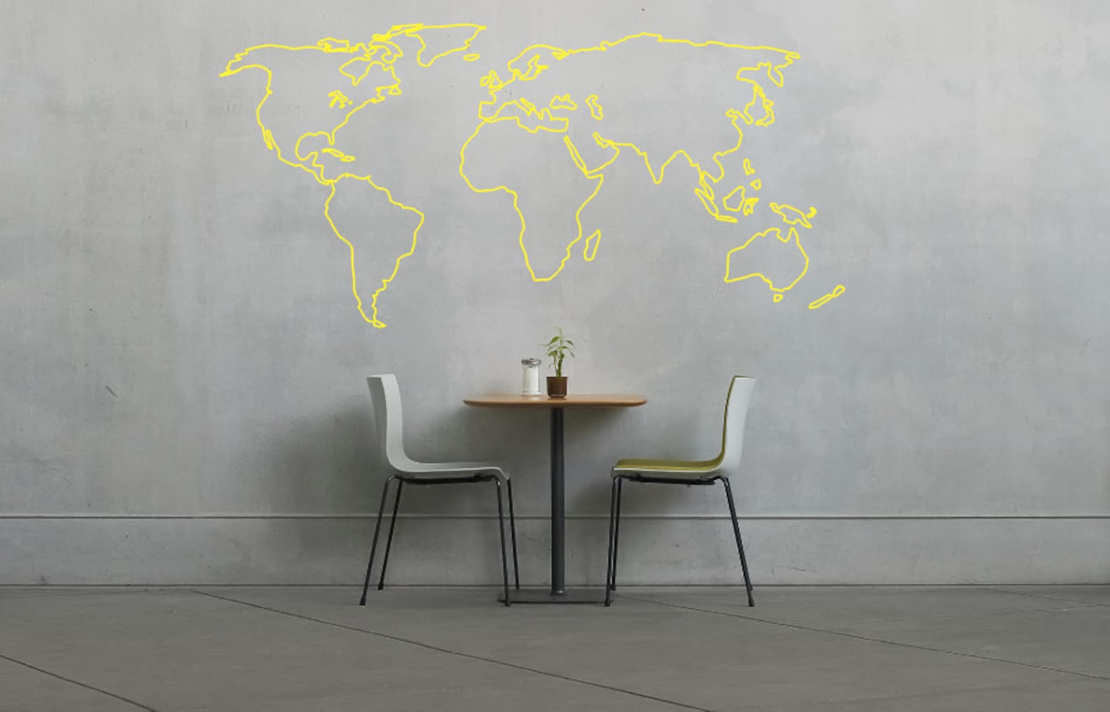 World Map Outline Decal Large World Map Wall Decal Wall - Etsy