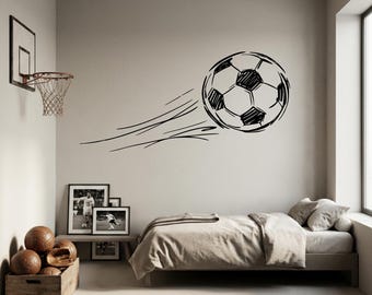 Large Soccer Ball Decal - Flying Soccer Ball - Soccer Ball Room Decal - Soccer Player Decal - Wall Decor Soccer Ball