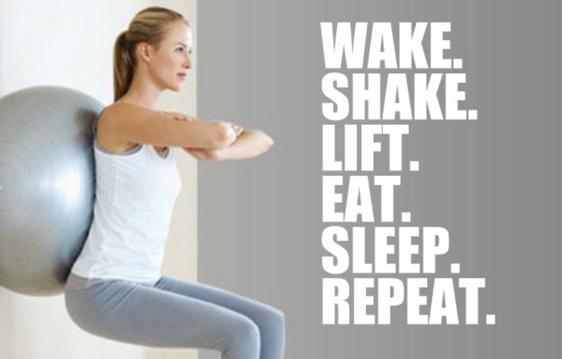 Wake. Shake. Eat. Lift. Sleep. Repeat. Wall Decal workout - Etsy