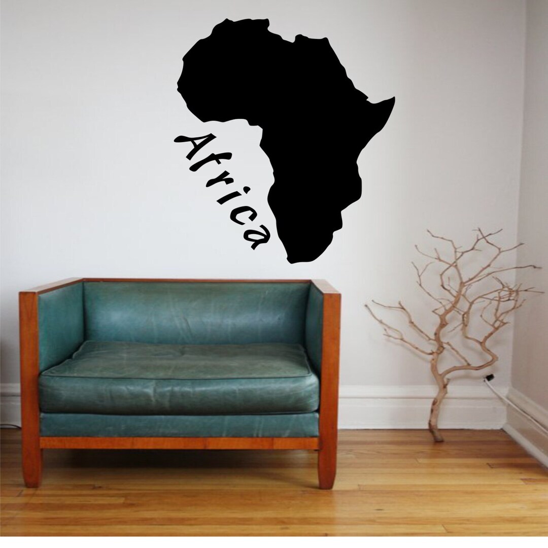 Map of Africa Wall Decal Africa Decal Africa Continent Decal Africa