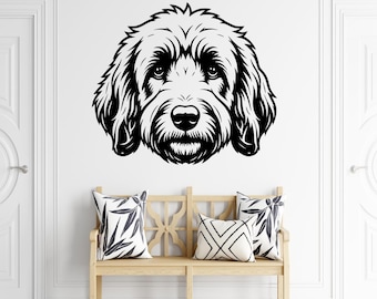 Calcomanía de perro Golden Doodle - Arte de pared impermeable para perros
