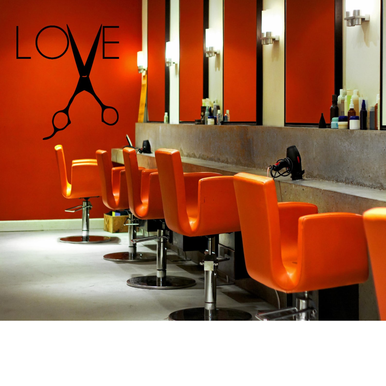 Love Salon Wall Decal Salon Decal Scissor Decal Etsy