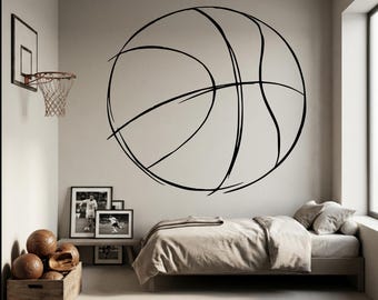 Calcomanía grande de baloncesto - Calcomanía única de baloncesto - Diseño creativo de baloncesto - Pegatina grande de baloncesto