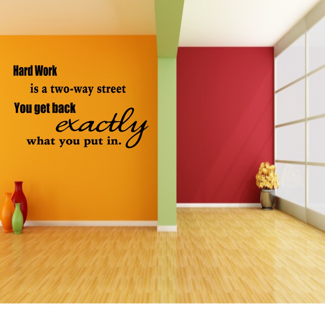 Classroom Decal hard Work is a Two Way Street Wall Decal Fitness Decal School Decal Work Out