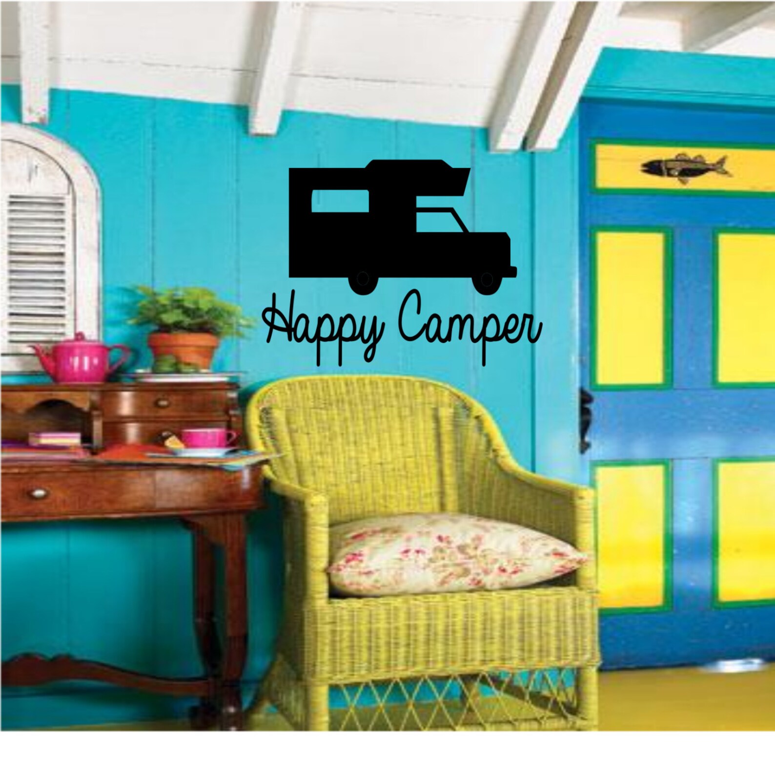 Happy Camper Wall Decal Camping Decal C Class Decal RV Etsy