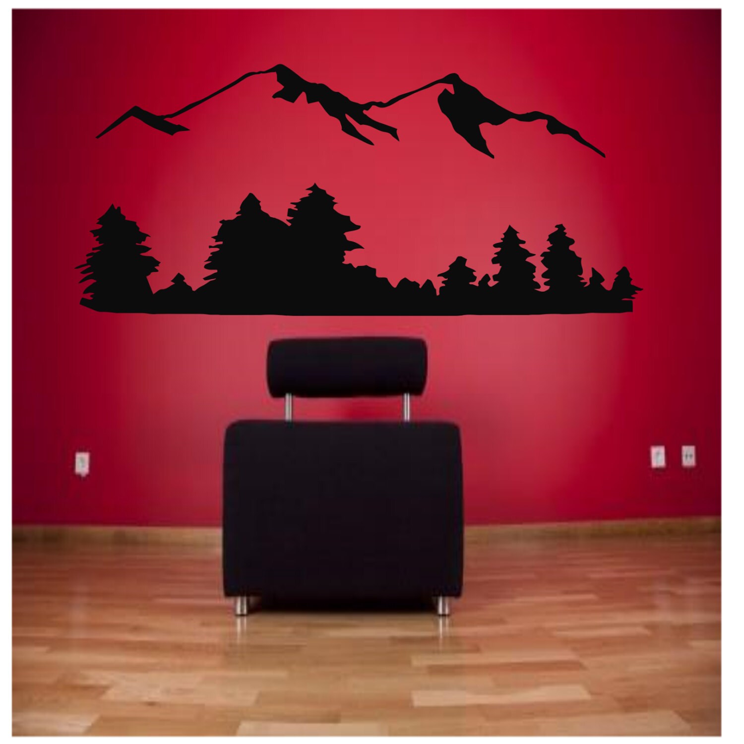 Mountain Range Wall Decal Mountain Decal Mountain Top Etsy