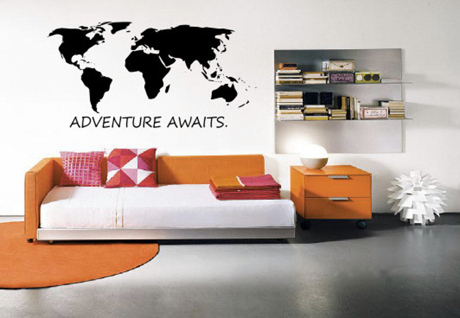 World Map Adventure Awaits Wall Decal Travel Wanderlust Adventure Home