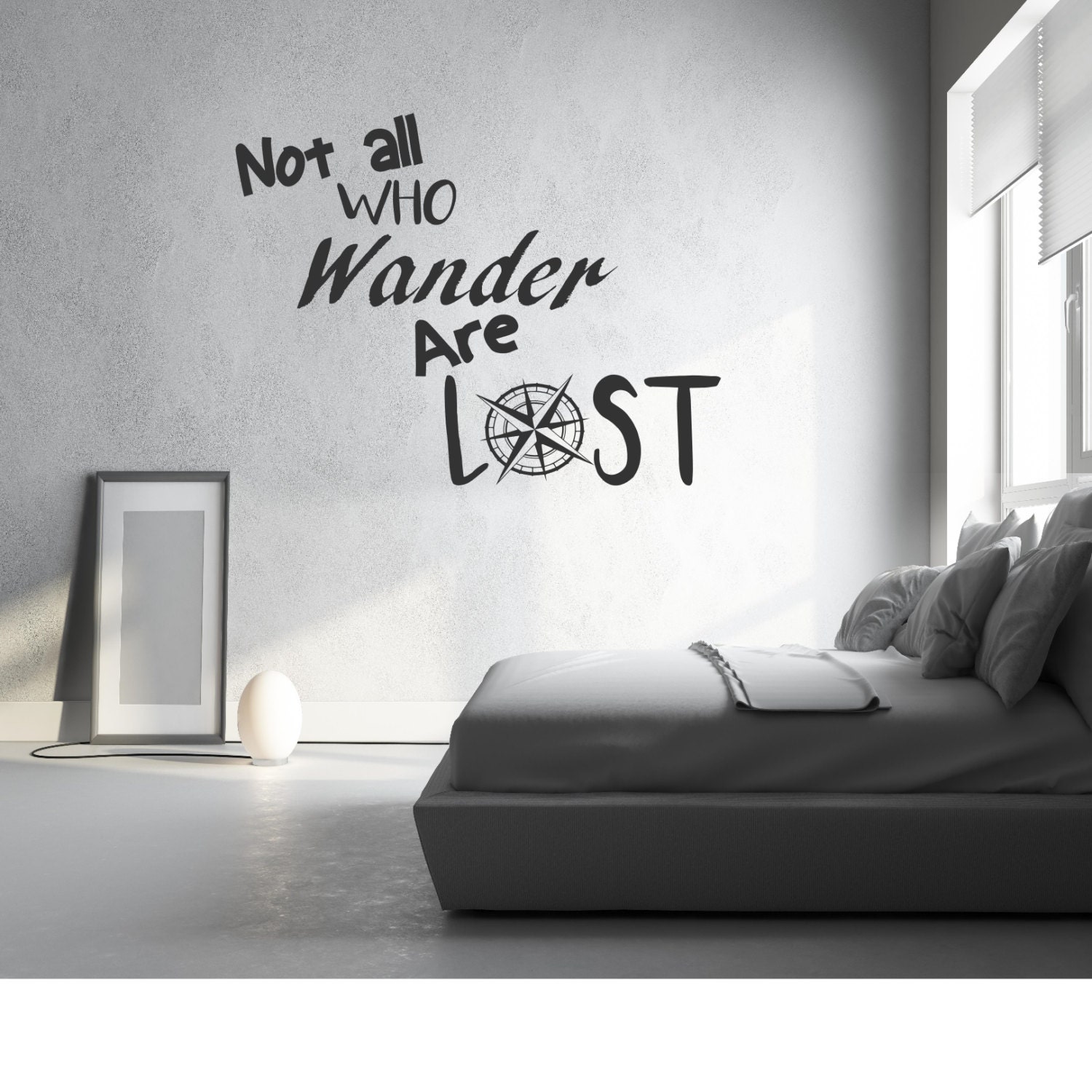 Not All Who Wander Are Lost Wall Decal Compass Decal - Etsy