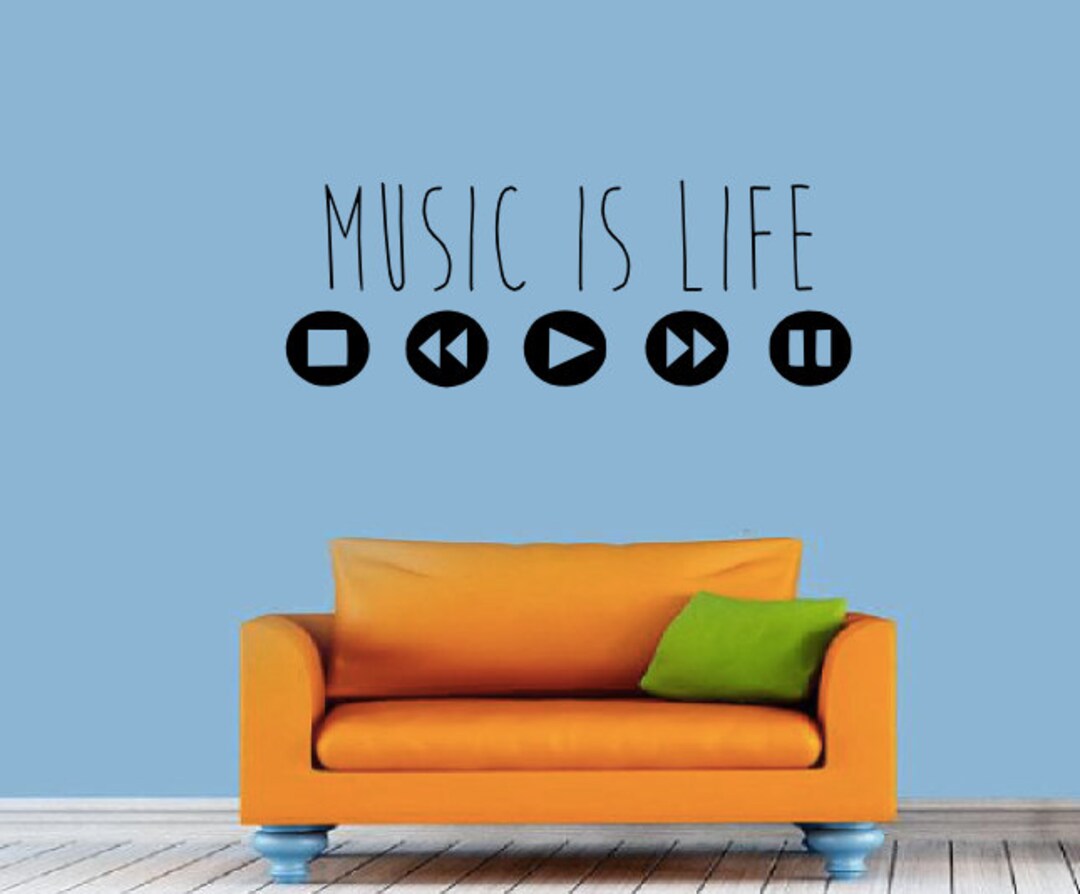 Music is Life Wall Decal Quote DJ Decal Equalizer Etsy