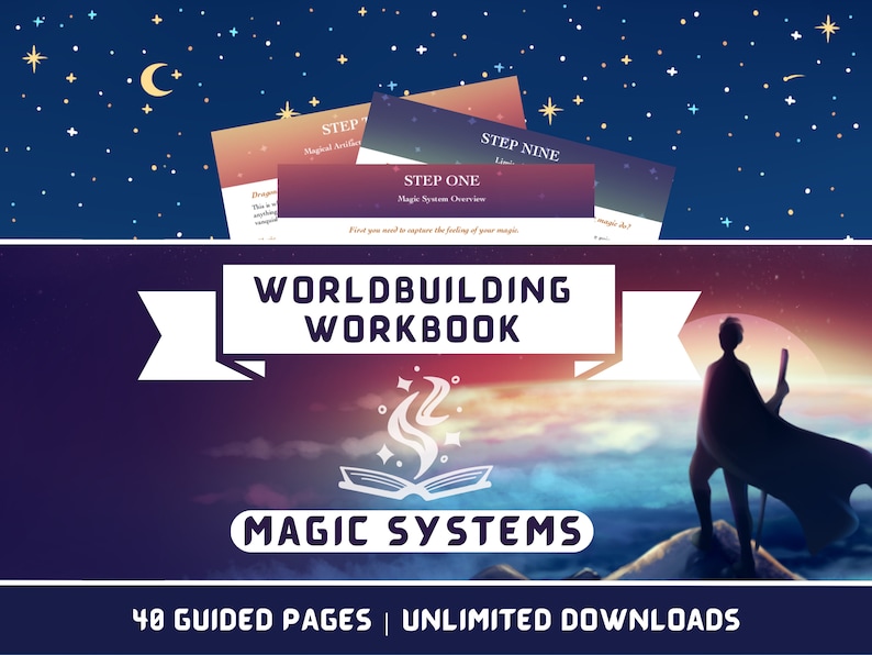 Magic System Worldbuilding Workbook Create Magic for Fantasy & Speculative Fiction Stories Magic System Step-by-Step Guide image 1