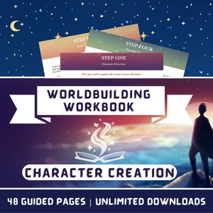 Character Worldbuilding Workbook | Build Characters for Fantasy & Speculative Fiction Stories | Character Step-by-Step Guide