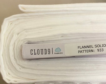 Organic Cotton Flannel Fabric: Cloud White, 45&quot; Wide - Half Yard