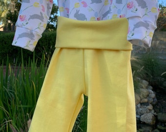 Solid Yellow in "Meadow" Organic Knit of 95% Organic Cotton 5 percent Elastane Sold by HALF Yard from Birch Fabrics 58" Wide