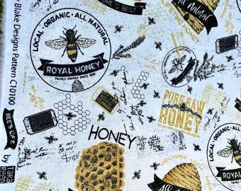 Bees Life Main in Parchment by Riley Blake Fabrics 100 percent Cotton Fabric Sold by the HALF Yard