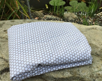 White Dots on Gray Honeycomb Background Cotton Gender Neutral Fitted Cradle Crib/Toddler Bed Sheets Standard Size Mattress Ready to Ship
