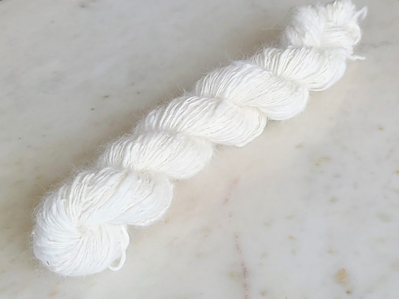 Natural White French Angora Rabbit Hand Spun Yarn Singles