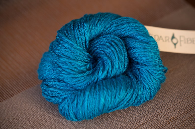 Bamboo Worsted Weight Yarn Hand spun Aegean Blue