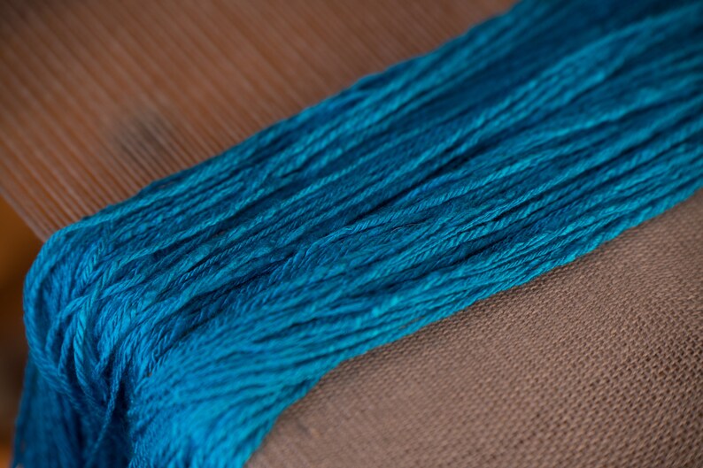 Bamboo Worsted Weight Yarn Hand spun Aegean Blue