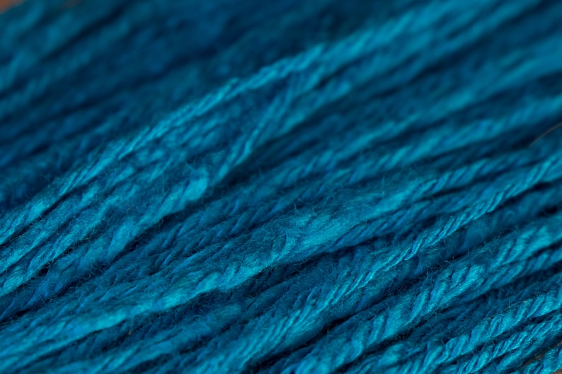 Bamboo Worsted Weight Yarn Hand spun Aegean Blue