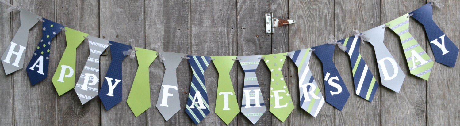 Father's Day Banner, Happy Father's Day Banner, Tie Banner, Blue, Green ...